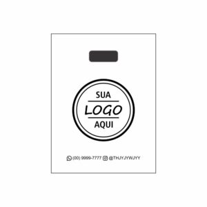 Sacola Plástica Personalizada 20x30 cm Alça Vazada